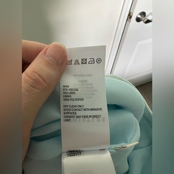 Whistles Linen Blend Skirt Preppy size 6 Light Baby Blue - Picture 2 of 6